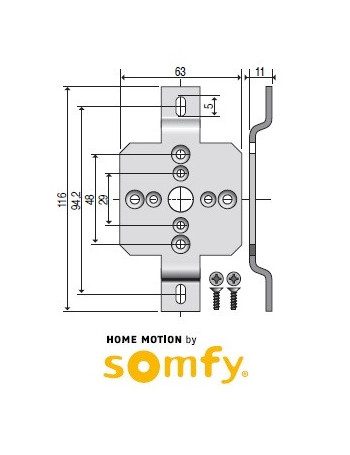 Support moteur Somfy LS40 caisson ZF