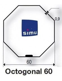 Bagues Octogonales 60 Simbac moteur Simu T5 - Dmi5 (axe en coupe)